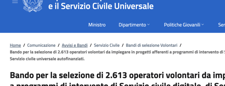 Dipartimento per le Politiche Giovanili e il Servizio Civile Universale